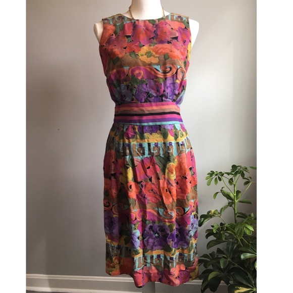 Authentic Original Vintage Style Dresses & Skirts - Authentic Vintage Multi-Color Sheath Dress